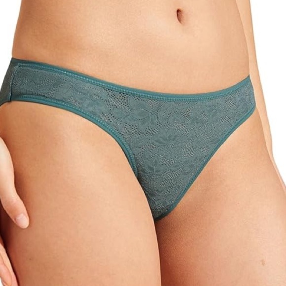 NWT Eberjey Women’s Soft Stretch Lace Thong in Agave in size XL - Picture 1 of 6